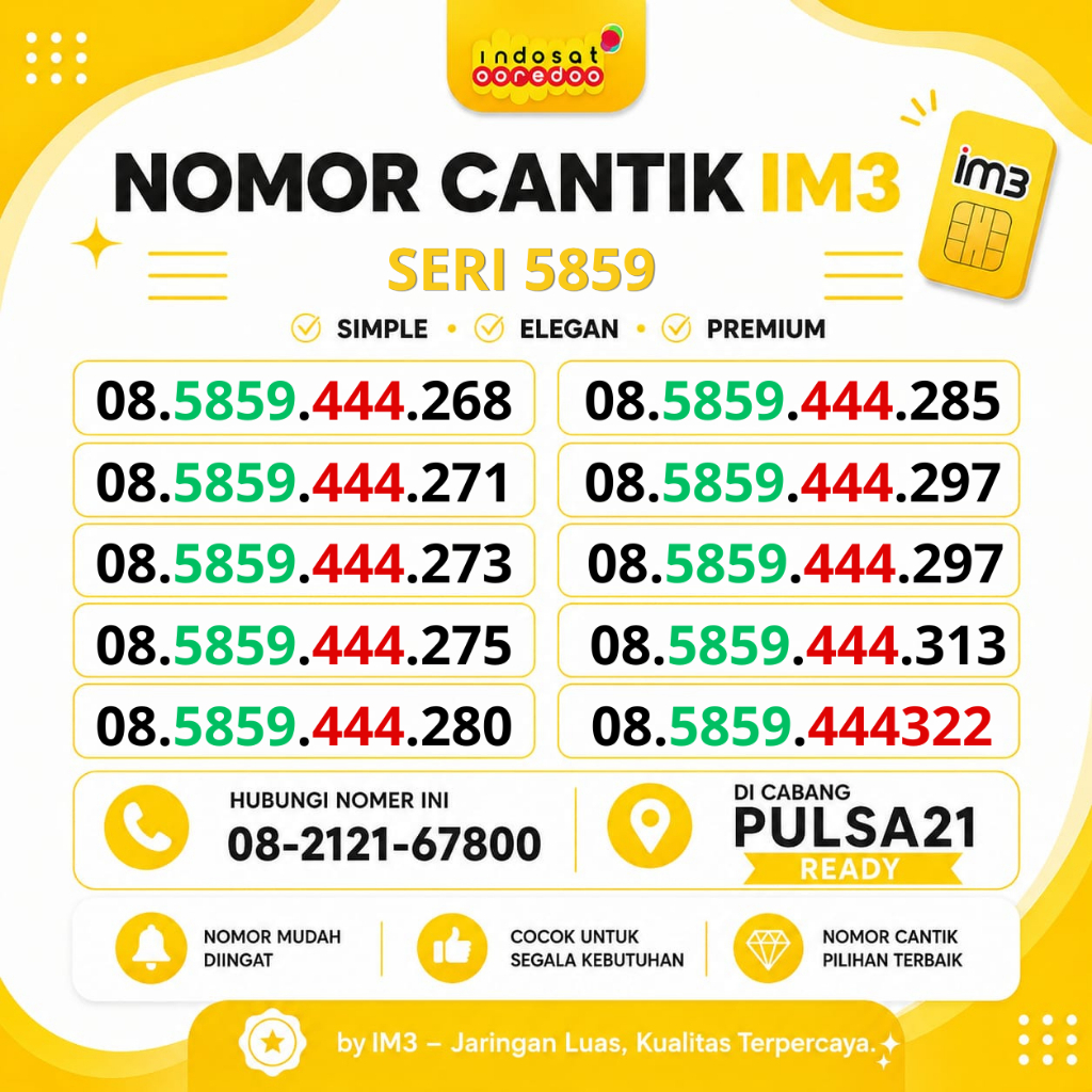 NOMOR CANTIK INDOSAT SERI 5859