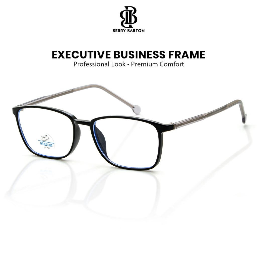 Berrybarton Kacamata Minus Kotak Frame TR90 Anti Radiasi Blueray Photocromc Unisex 8249