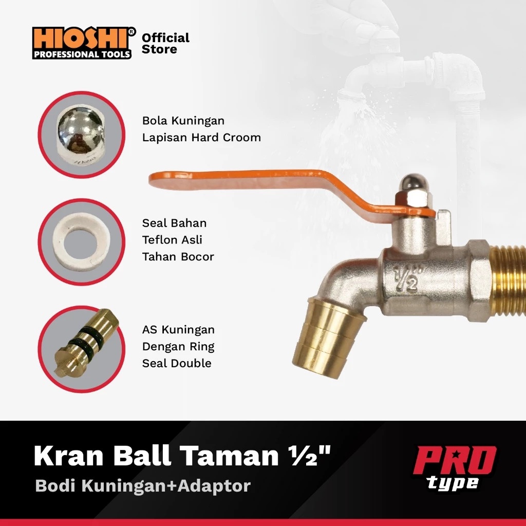 HIOSHI Kran Air Taman 1/2 Inch