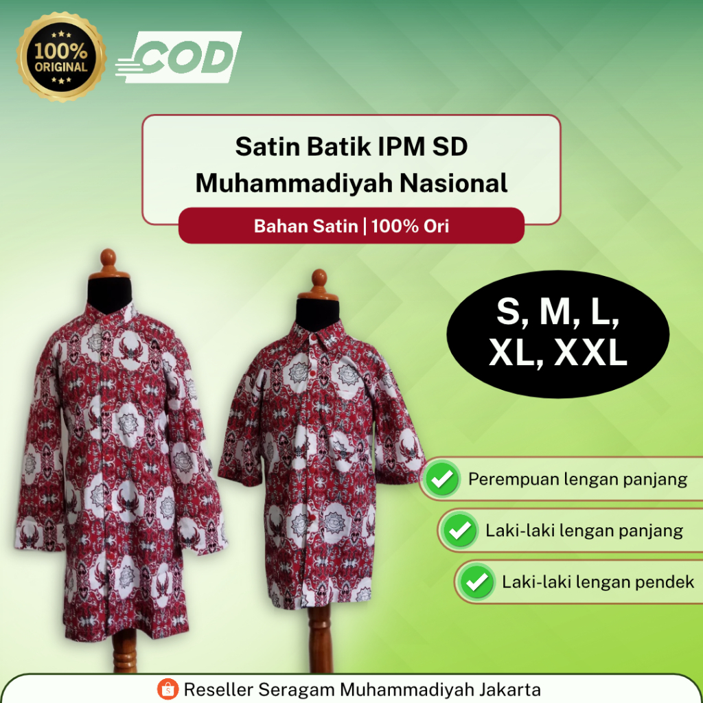 SATIN Seragam Batik IPM SD Muhammadiyah Nasional