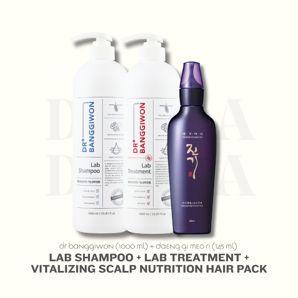 DAMOA - Lab Shampoo 1000ml + Lab Treatment 1000ml + Hair Tonic Vitalizing Nutrition Pack 145ml - Sha