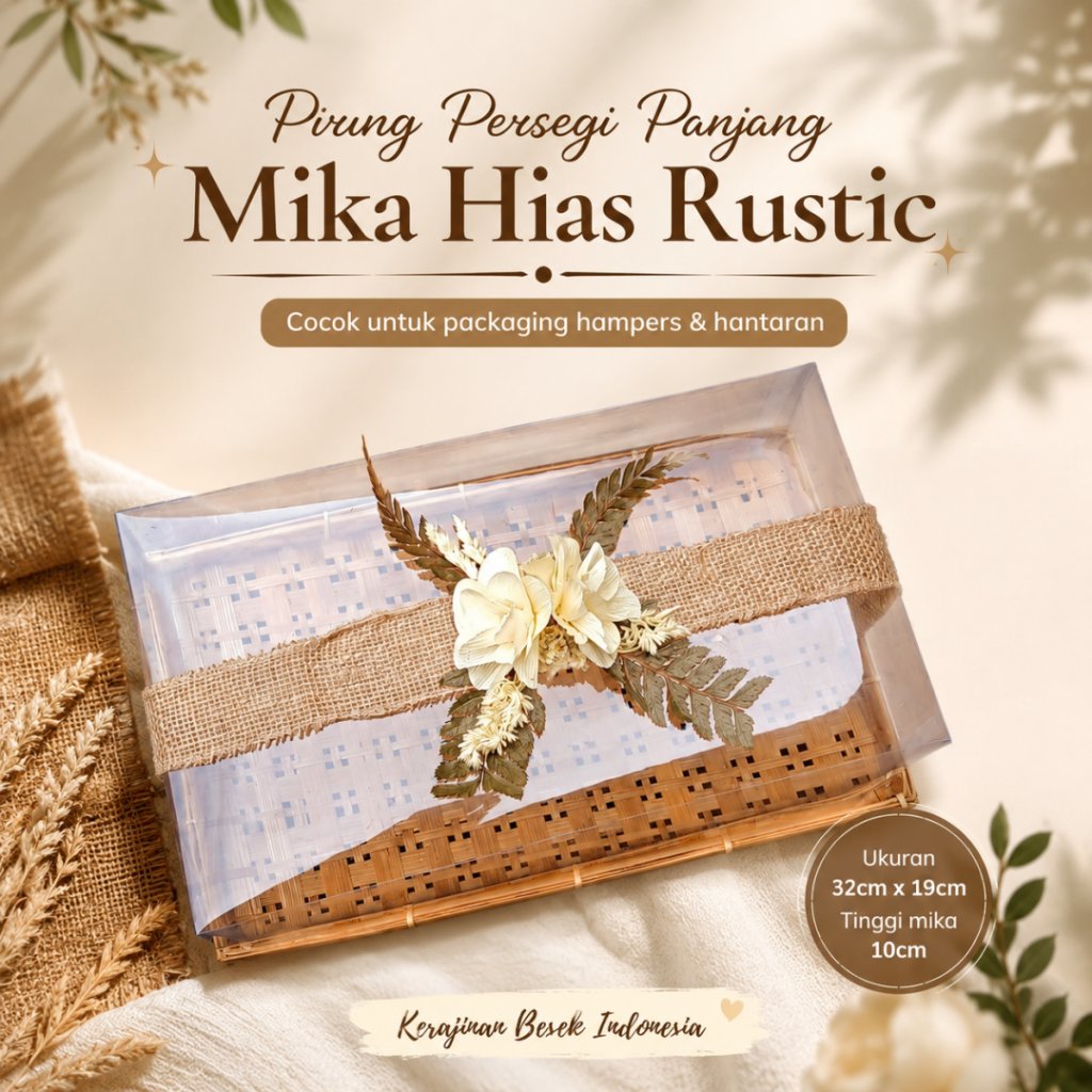 BOX MIKA HANTARAN RUSTIC Piring sate mika kotak seserahan hampers unik murah estetik cantik