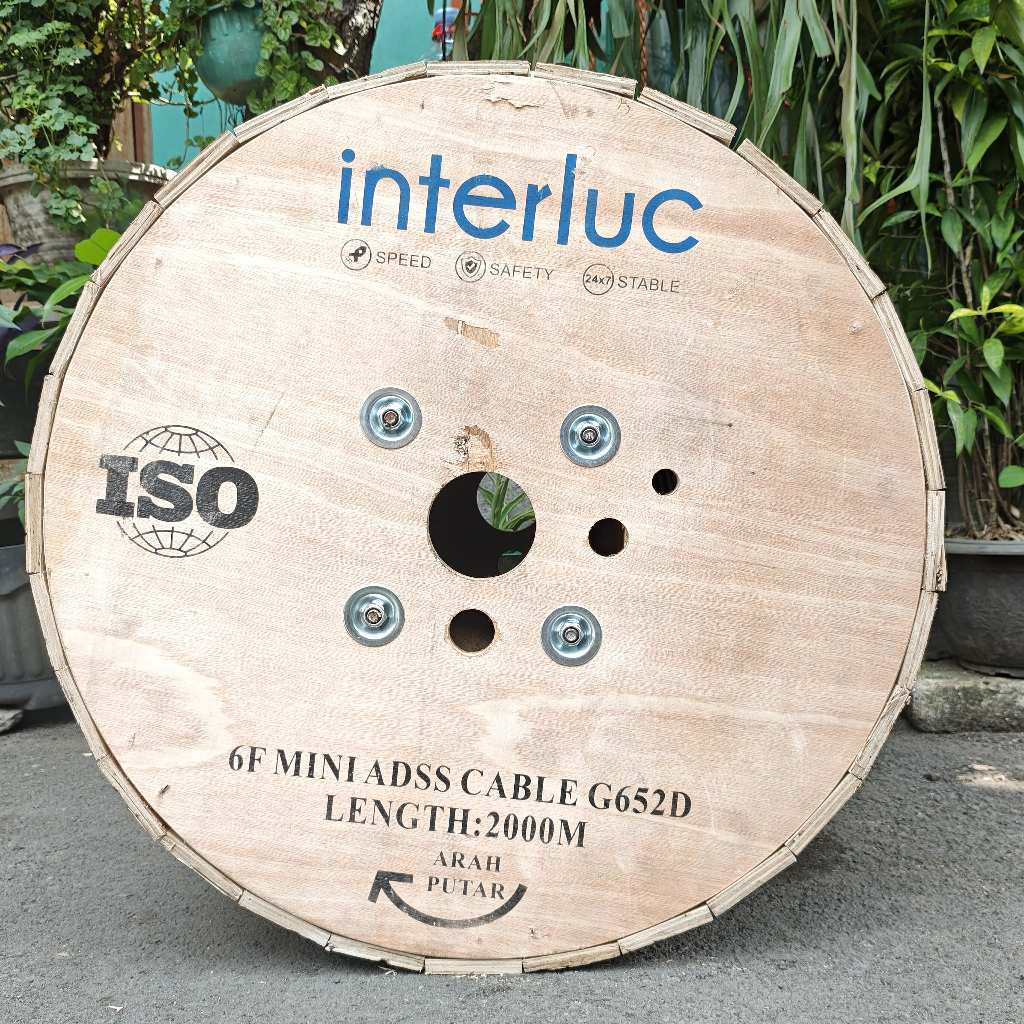 INTERLUC Mini ADSS 6 Core / KU 6Core Mini ADSS Kabel Mini ADSS 6c 2KM G652D INTERLUC