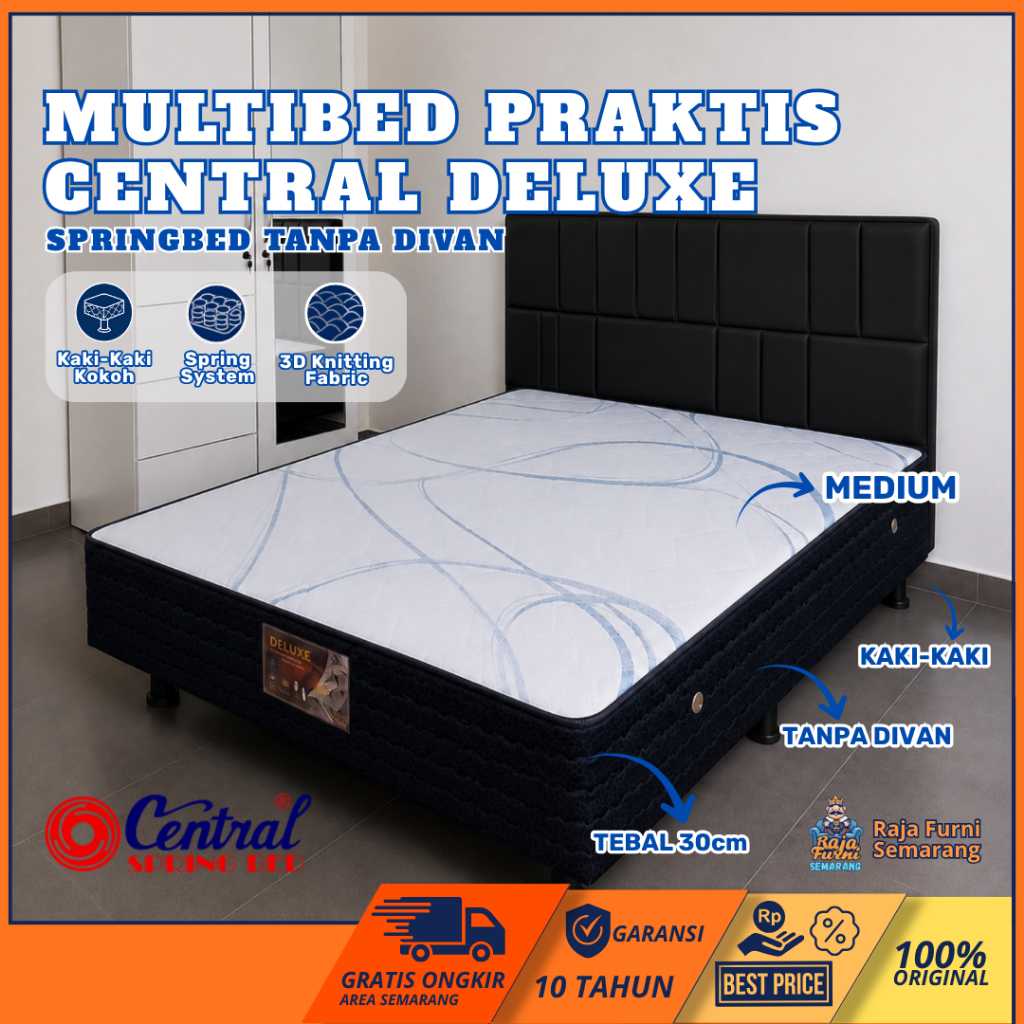 Multibed Praktis Central Springbed Deluxe Zest Spring Bed Tanpa Divan Original Gratis Ongkir Semaran