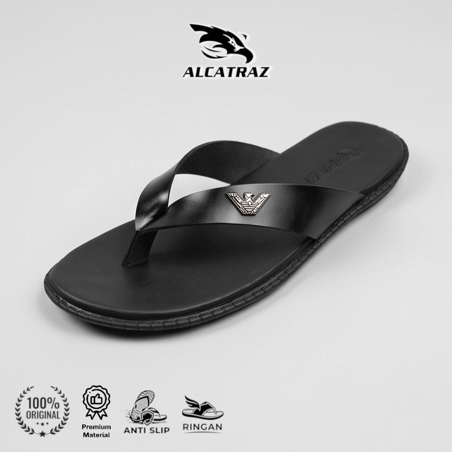 ALCATRAZ Sandal Pria Japit Kulit Sintetis Premium Anti Slip Sole Ringan BMW 01