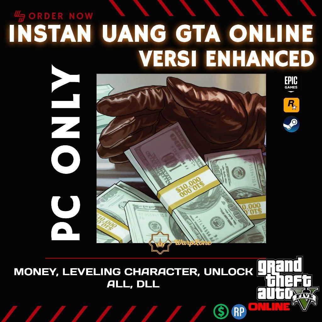 (GARANSI) GTA UANG Cash GTA 5 ONLINE Grand Theft Auto V PC Enhanced