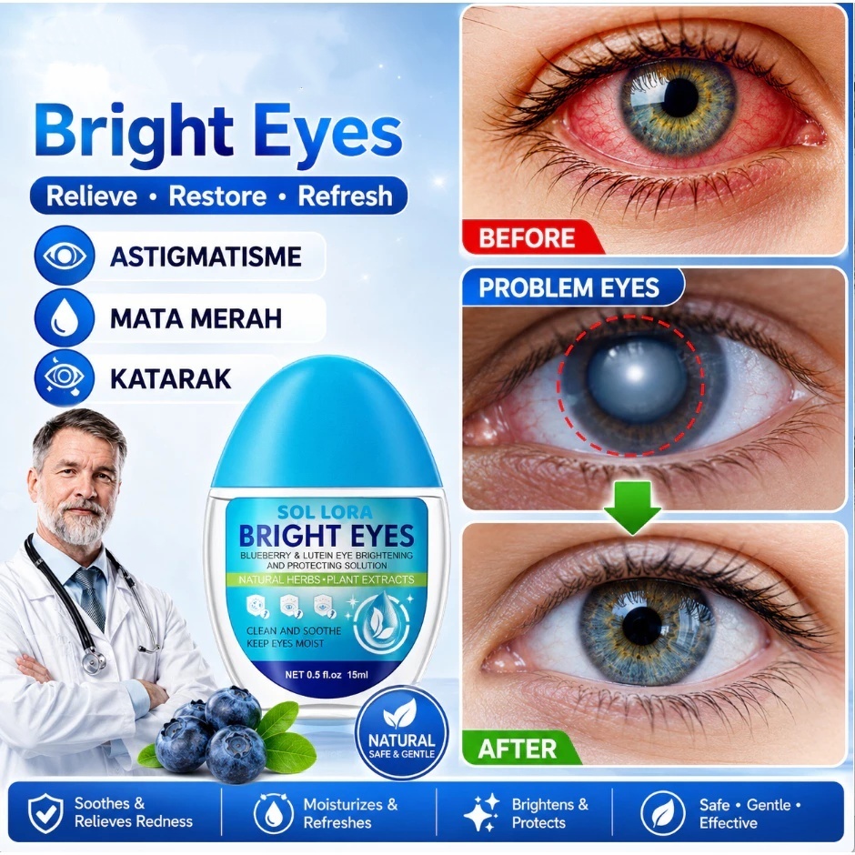 Blueberry Eye Drops Tetes Mata Blueberry Bantu Mata Segar Nyaman Mata Lelah Gatal Obat Eye minus oba