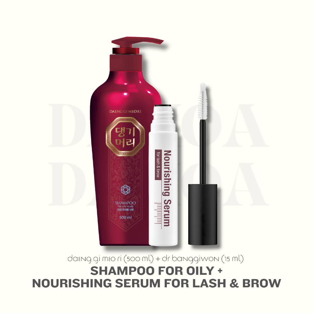 DAMOA - Shampoo for oily 500ml + Nourishing Serum eyelash and brow 15ml Banggiwon - Shampoo rambut r
