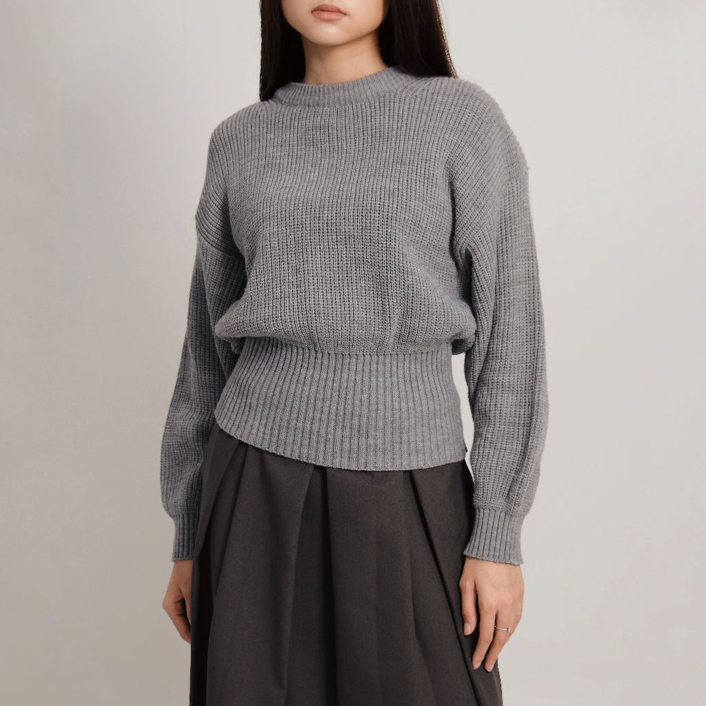 PUFF IT UP - Issa Puffy Sleeve Sweater / Knit Sweater / Sweater Rajut / Sweater Batwing / Sweater Ra