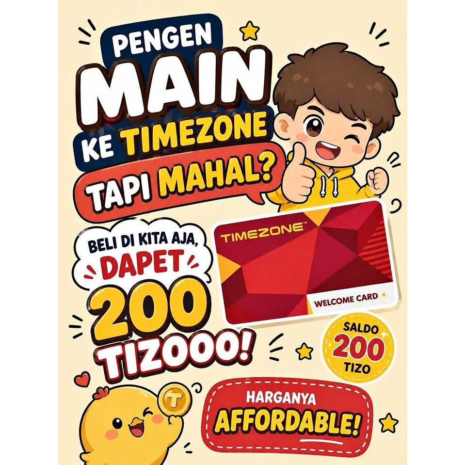 Kartu Voucher Timezone Welcome Card Saldo 200 Tizo