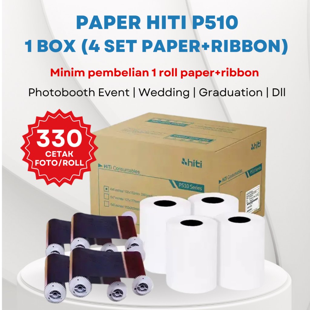 Ready Stock Paper Hiti p510s Isi 2 Roll Paper + Ribbon