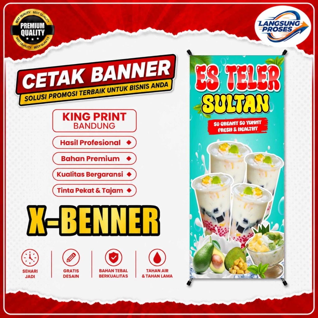 X Banner Es Teler Sultan Custom Banner Promosi Jualan Es Teler Sultan