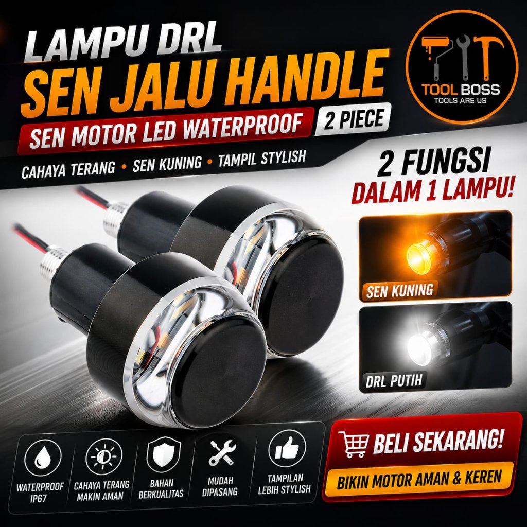 Lampu DRL Sen Jalu Heandle - Sen Motor LED Waterproof 2 piece