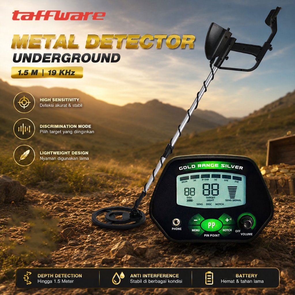 Metal Gold Coin Detector Underground Mesin Deteksi Besi Emas MD-4090