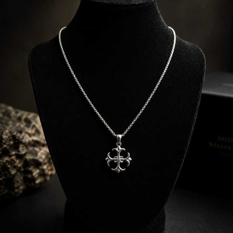 Kalung Stainless Steel Pria — Cross Pendant