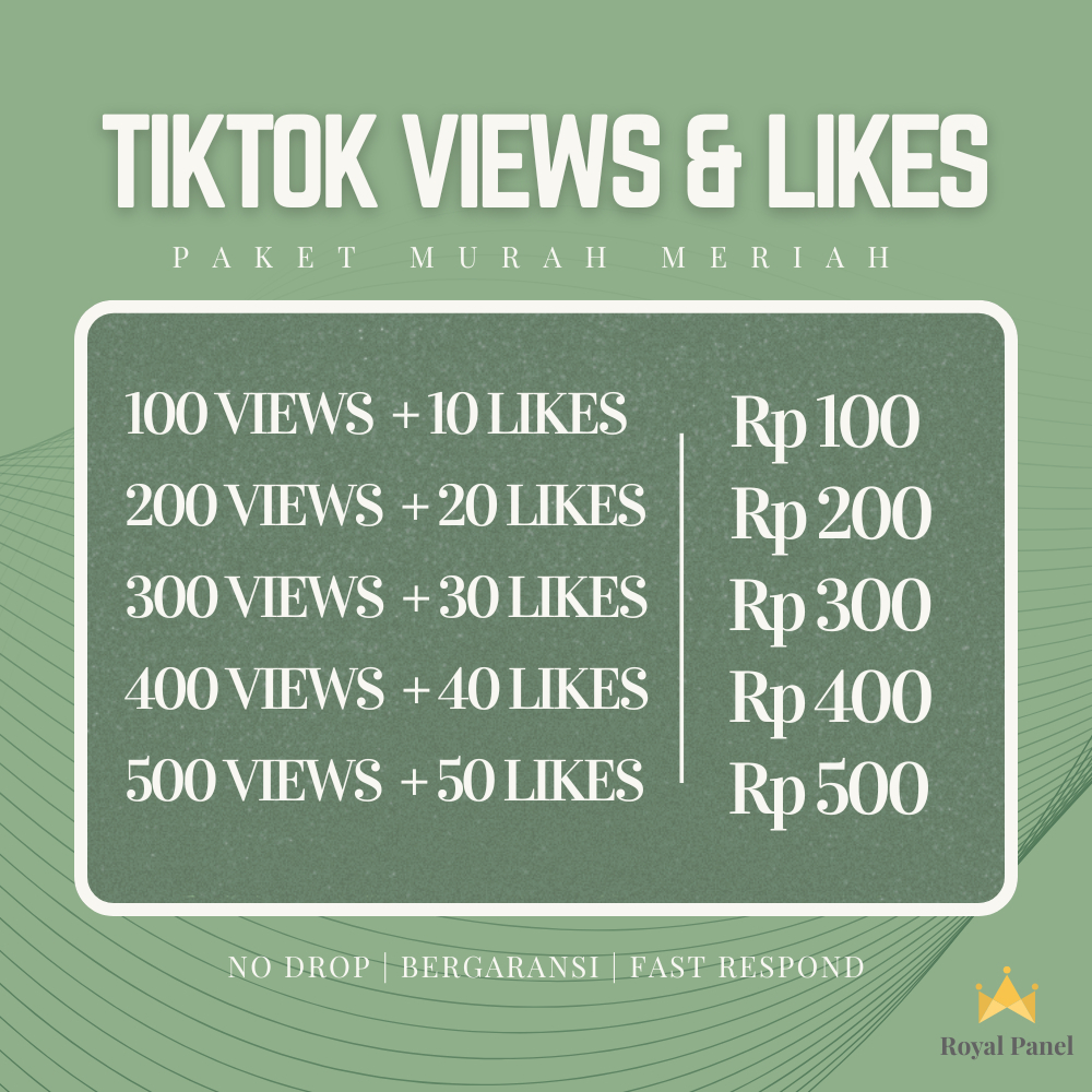 Views + Like Tiktok NON DROP Views & Likes - TIKTOK FYP - HIGH QUALITY