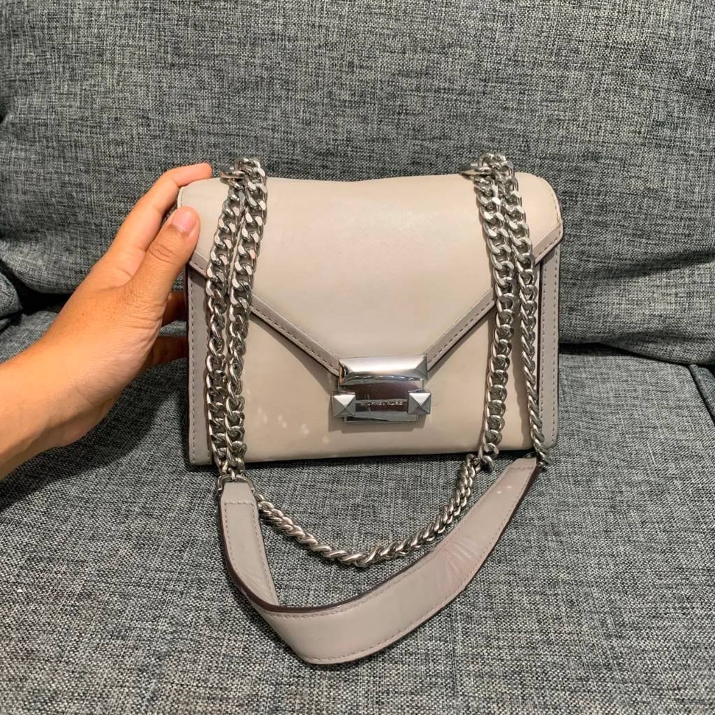 Preloved Tas Michael Kors Whitney Shoulder Sling Grey Authentic Original