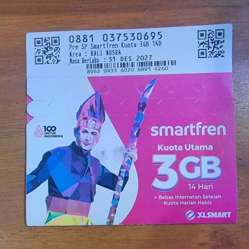Perdana Smartfren 3 GB exp 2027