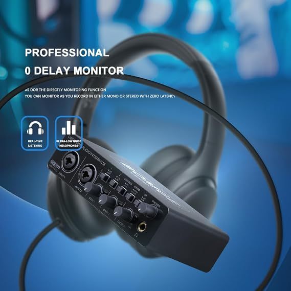 BOMGE U202 USB Audio Interface with Mic Preamplifier XLR/TSR/TS Ports,48V,32-Bit/192kHz, recording,S