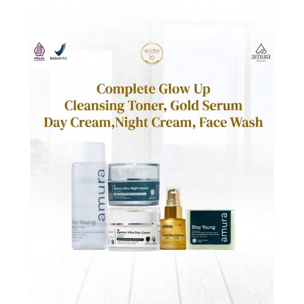 AMURA paket Glow Up Skincare Antiaging Glowing Halal BPOM