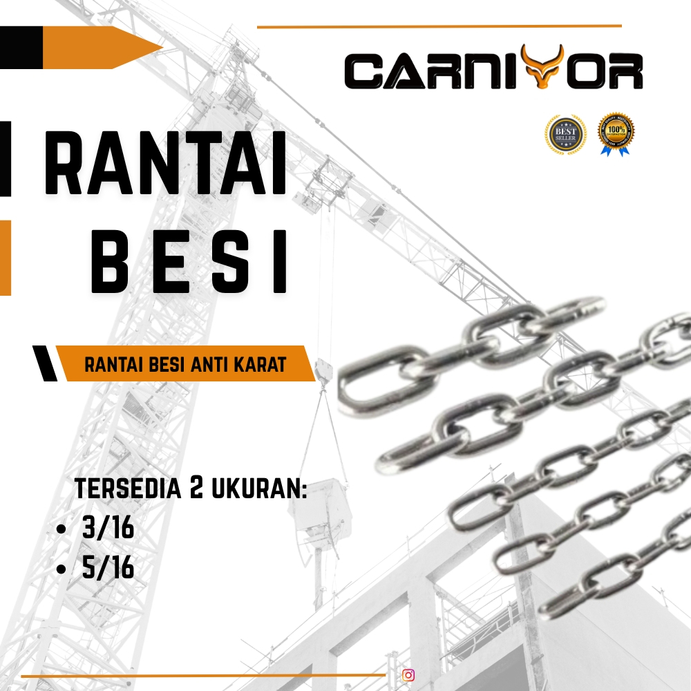 RANTAI BESI 3/16 /  RANTAI BESI 5/16 /RANTAI BESI CARNIVOR/RANTAI BESI SERBAGUNA