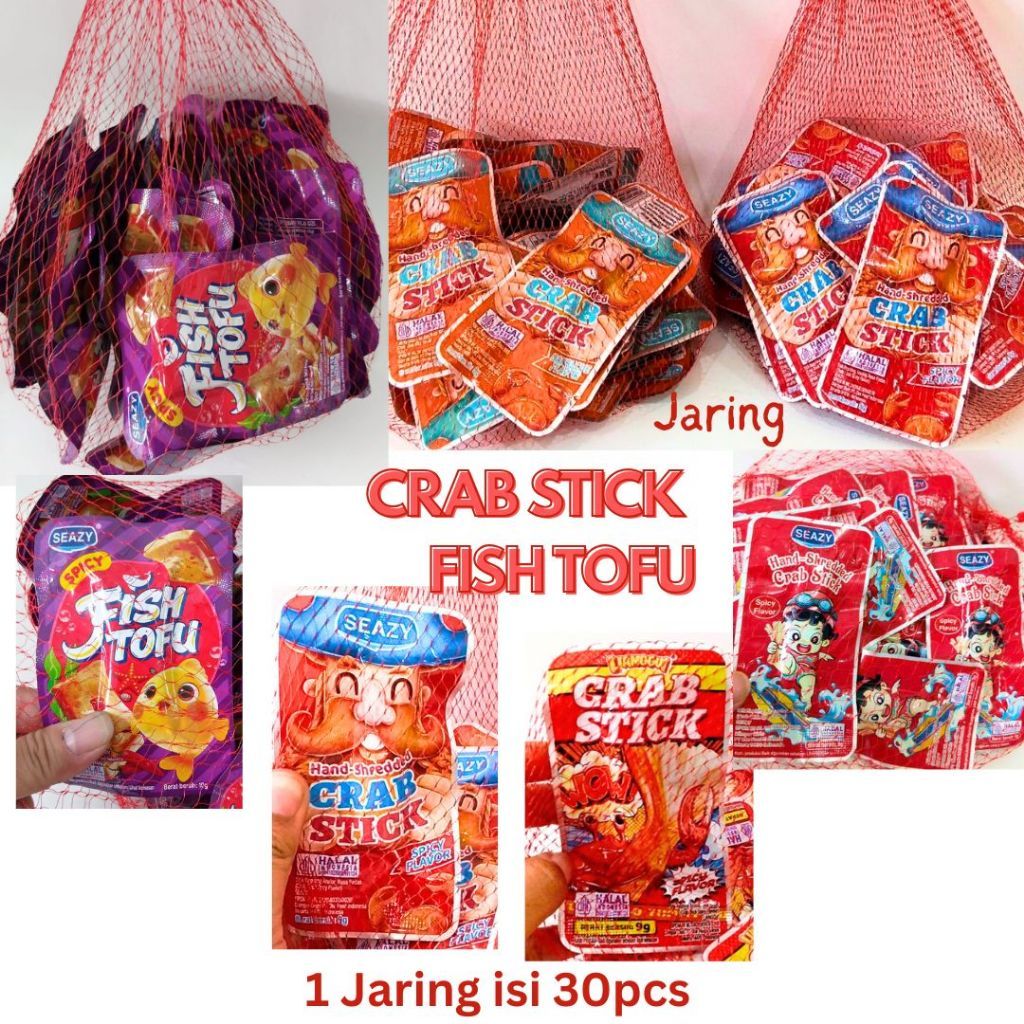tExp MEI 2027 - [ISI 1 JARING Isi ±30Pcs ] Seazy/Lianggui Hand-Shredded Crab Stick / Tofu Stick - Ca