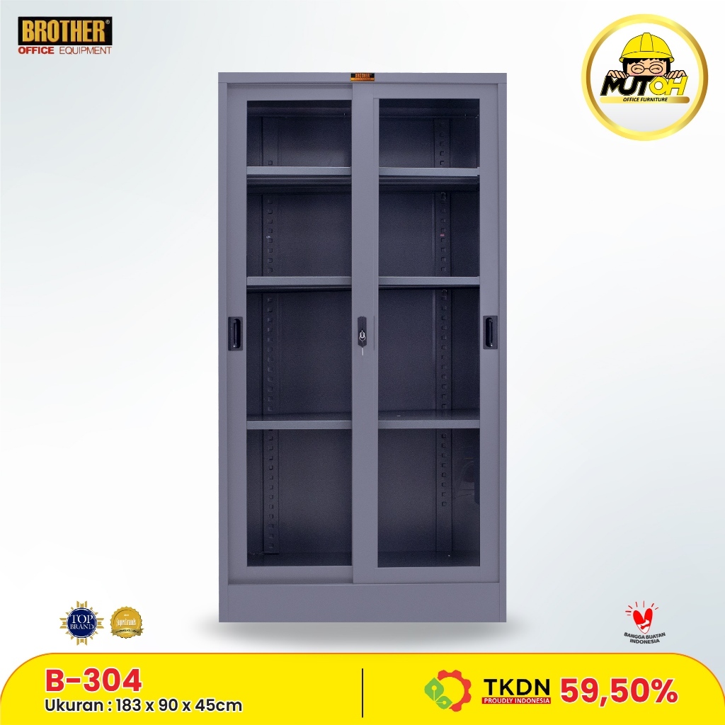 BROTHER B-304 | LEMARI ARSIP BESI 2 PINTU BROTHER B-304 B304 BER-SERTIFIKAT TKDN