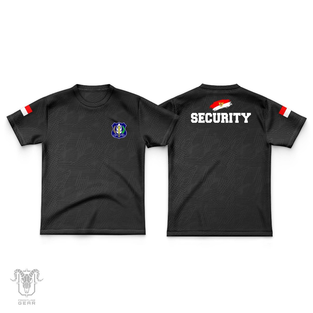 Kaos SECURITY Bahan Dryfit Emboss Lengan Pendek Baju SATPAM  Premium T-Shirt Tactical Pria
