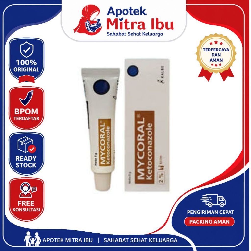 Mycoral Salep Krim Ketoconazole 2% 5g - Obat Jamur Kulit Ampuh Mycoral Cream 5 Gram Pembasmi Kurap P