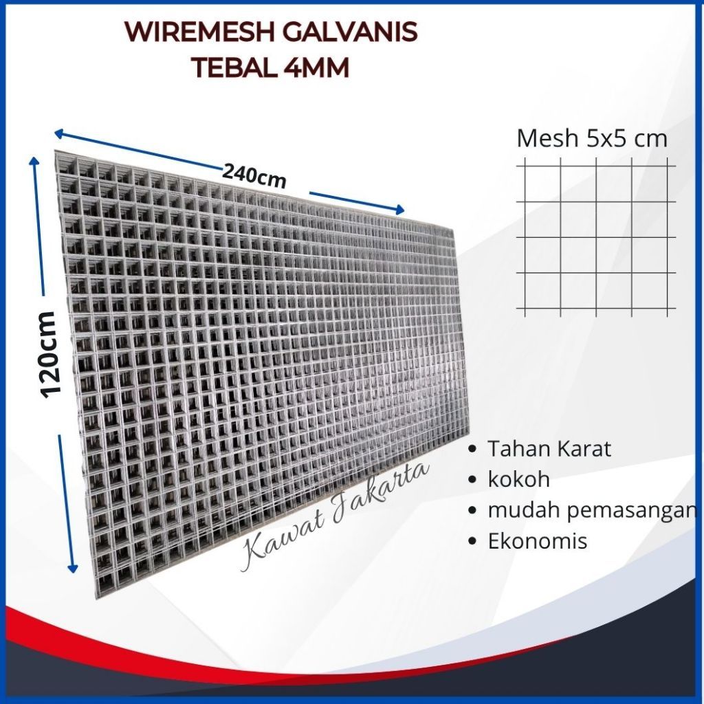 Wiremesh Galvanis Tebal 4mm anti karat,kokoh,mudah pemasangan Harga Murah