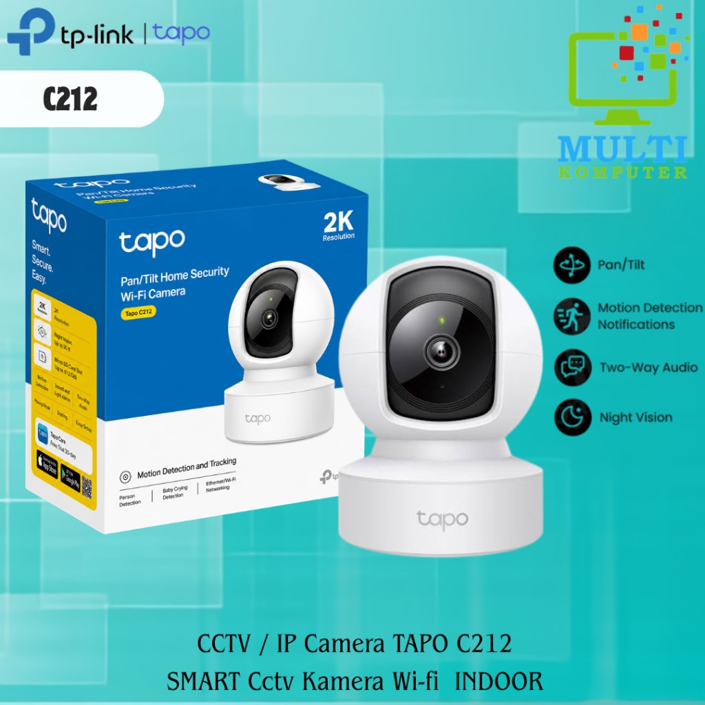 TP-Link Tapo C212 2K 3MP CCTV Pan/Tilt Home Security Wi-Fi Camera