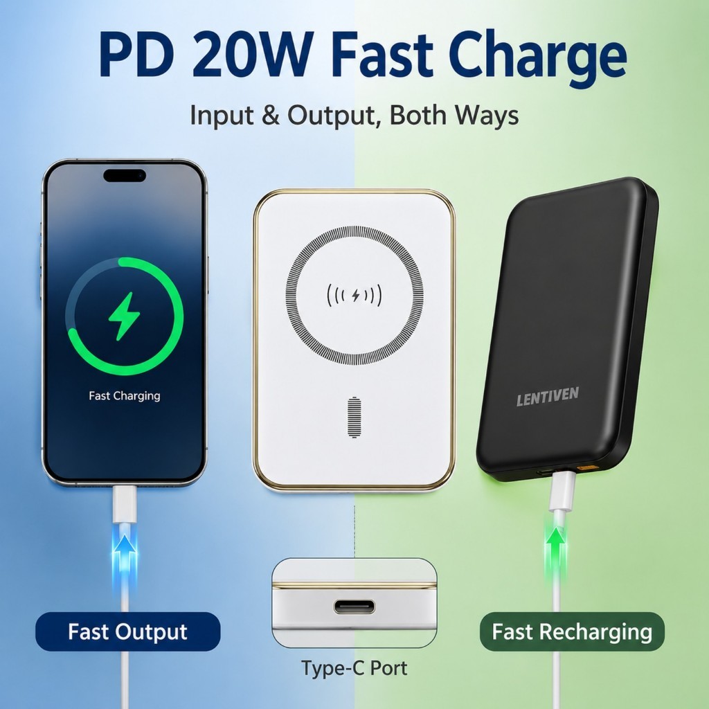 favorit puning powerbank 30000mah magsafe wireless pd fast charging 20w magnetic for iphone android