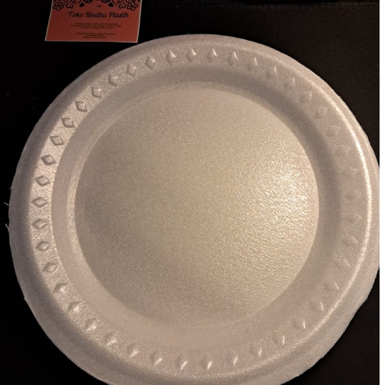 Styrofoam Piring Bulat Ukuran Besar Sedang Kecil | Piring Styrofoam Sekali Pakai Food Grade | Piring