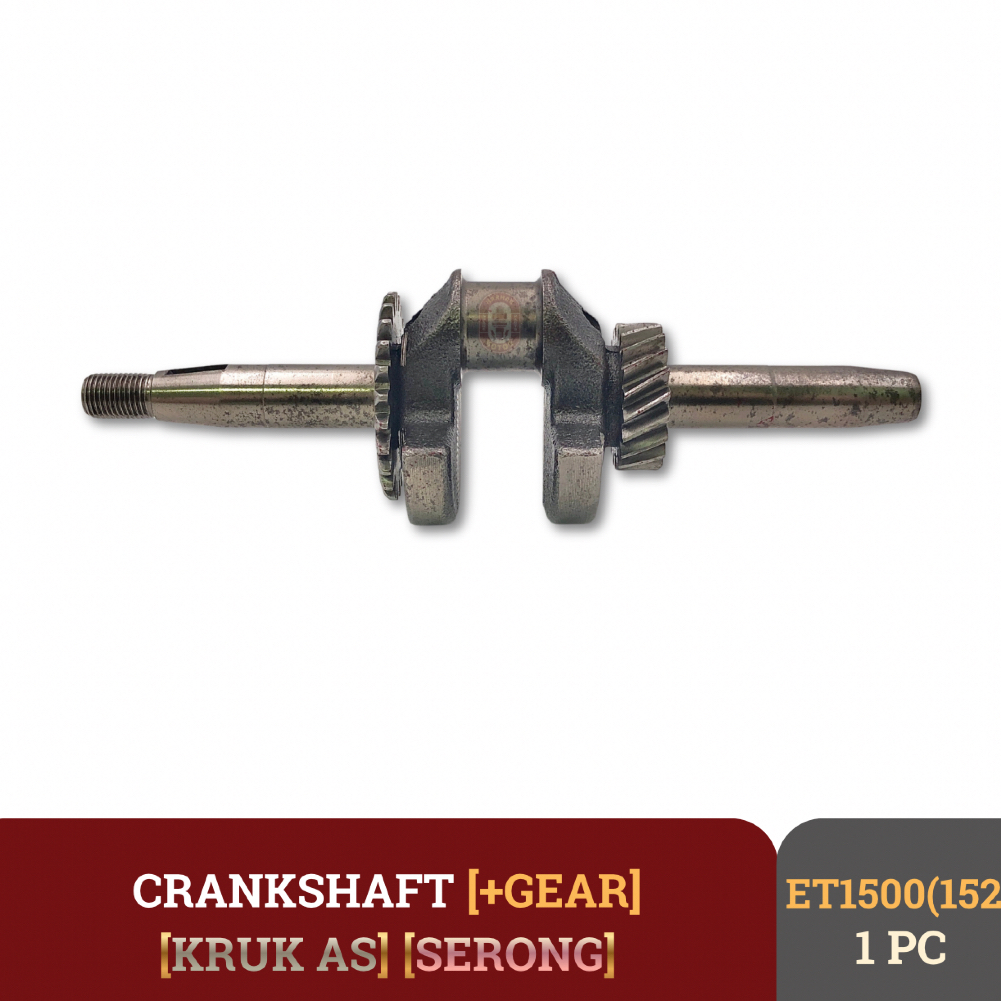 CRANKSHAFT + GEAR GENSET ET1500 1000WATT 1500WATT KRUK AS MESIN GENSET ET1500 152 SERONG