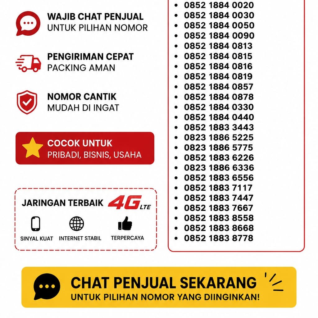 kartu perdana cantik simpati Telkomsel nomor nomer rapih 11 angka
