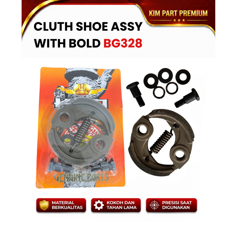Kampas Kopling Mesin Potong Rumput 2 Tak BG328 Baut Clutch Shoe Assy With Bolt BG328 Kim Part Premiu