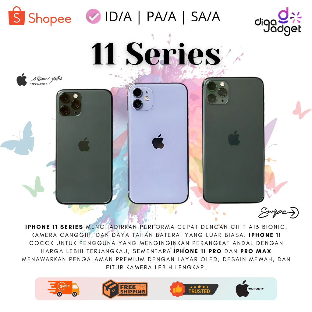 iPhone 11 | iPhone 11 Pro | iPhone 11 Pro Max | 64Gb | 128Gb | 256Gb | 512Gb ex iBox imei Permanen F