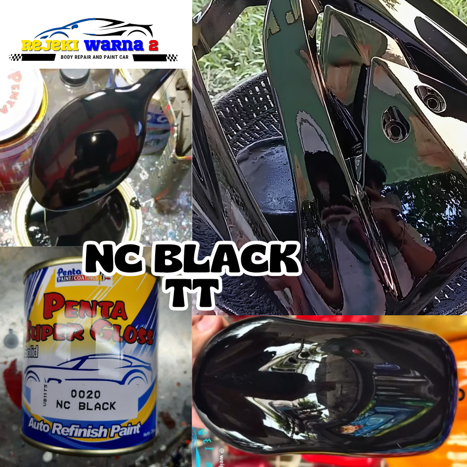 Cat Penta Super Gloss Solid NC BLACK -Cat Mobil Motor Sepeda