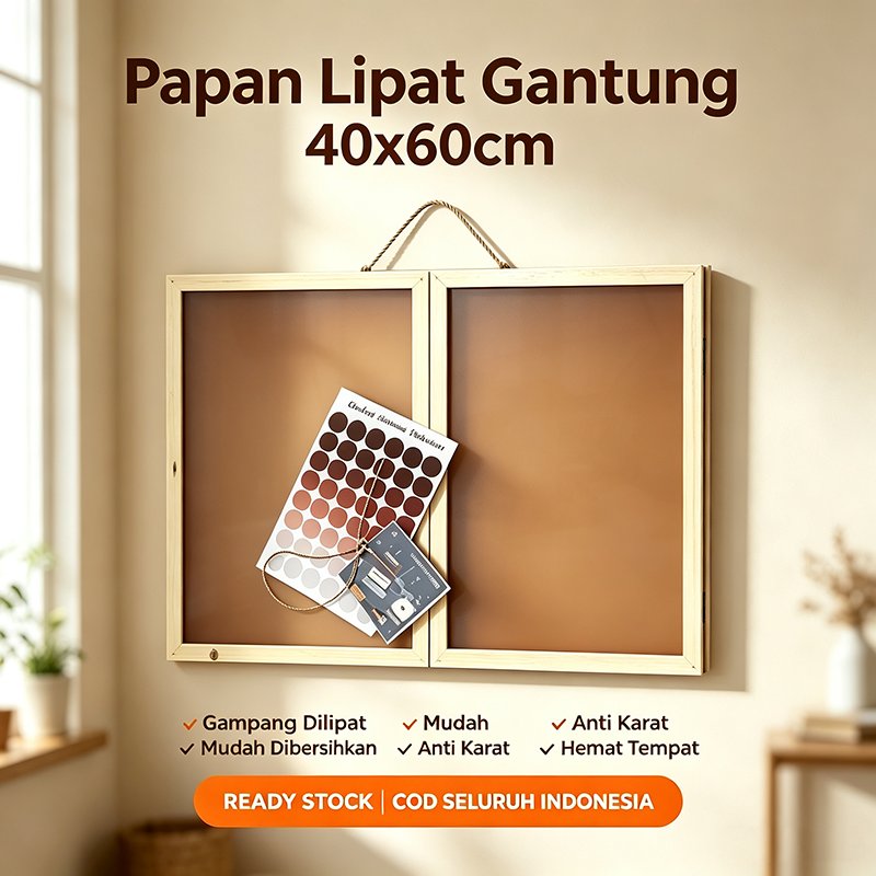 Papan Mading Lipat Cork Board Pin Board Papan Memo Dinding Gantung Dekorasi Kamar