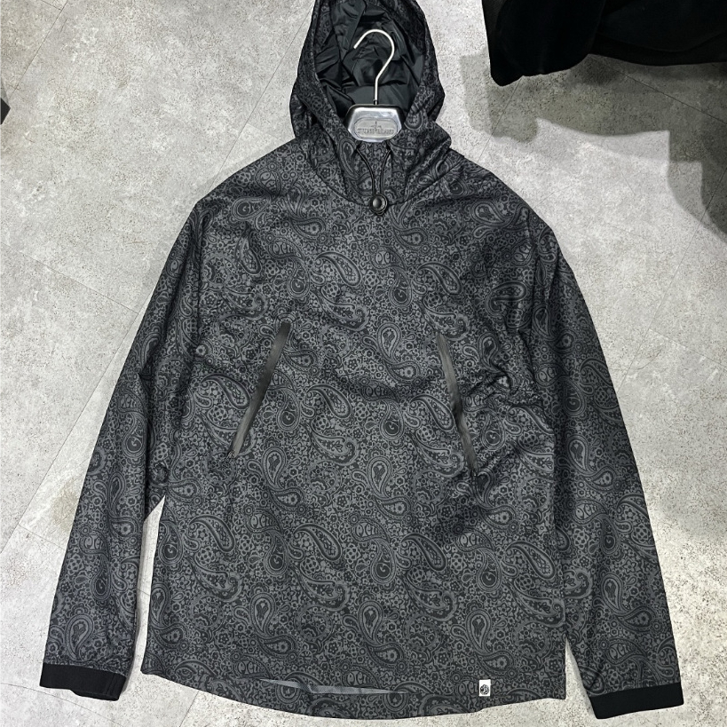 PRETTY GREEN TONAL SMOCK JACKET PAISLEY BLACK BNWT