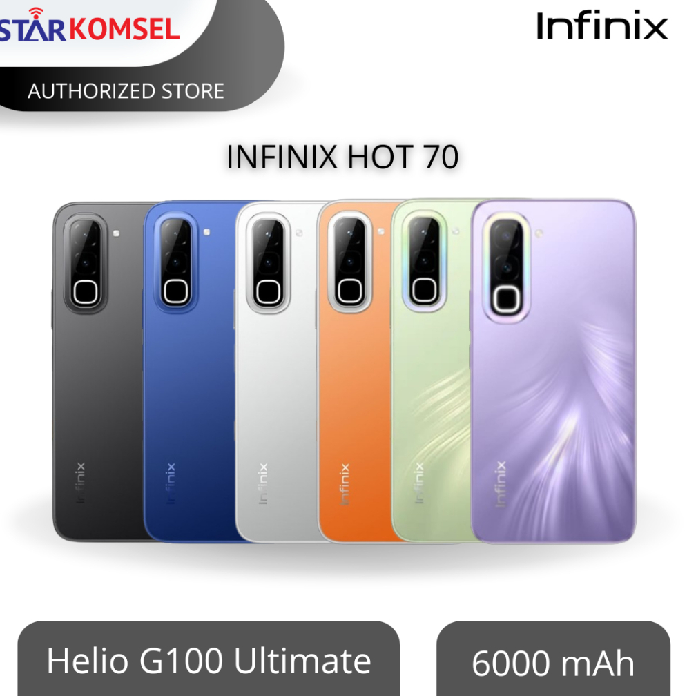 HP INFINIX HOT 70 4/128 | 6/128 | 8/128 | 6/256 NFC GARANSI RESMI INFINIX