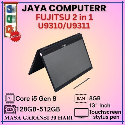 Laptop Lipat Fujitsu U9310 Core I5 Gen 10/Gen 11 RAM 8 GB SSD 1 TB NVME With Stylus Pen Touchscreen