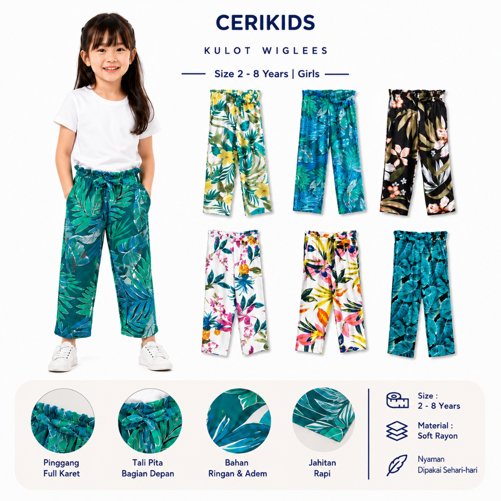 CELANA PANJANG ANAK PEREMPUAN / CELANA ANAK CEWEK  / CELANA KULOT ANAK PEREMPUAN