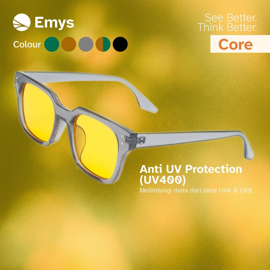 Solrae - Emys | Sunglasses/Kacamata Gaya Casual Square Unisex Anti UV400 Protection dan Anti Glare P