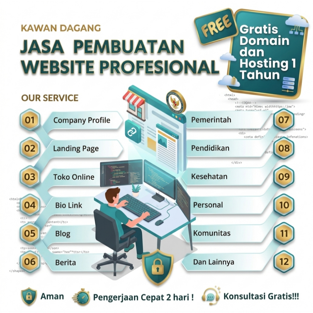 Jasa Pembuatan Website Profesional dengan Gratis Domain dan Hosting 1 Tahun
