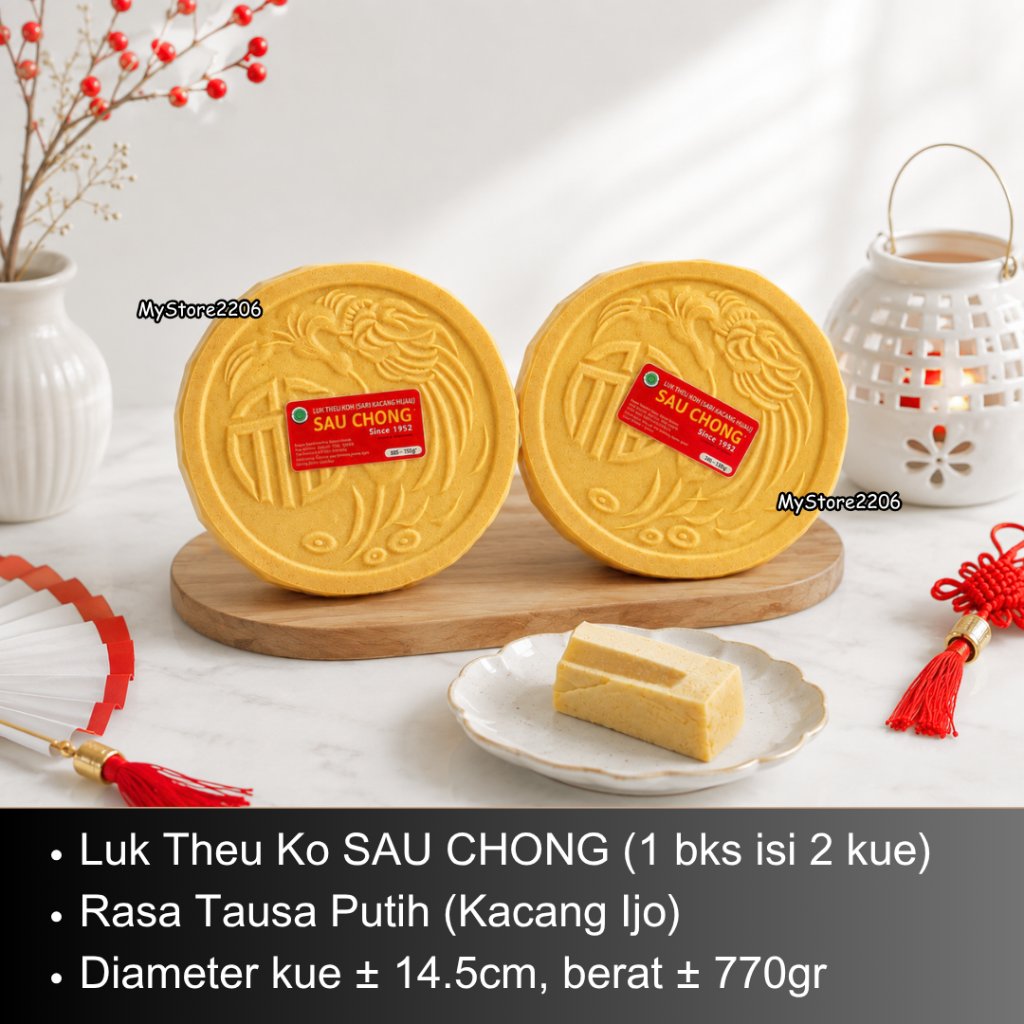 Kue Bulan / Moon Cake Luk Tau Koh Luk Theu Ko isi Tausa merek SAU CHONG Singkawang Kalimantan