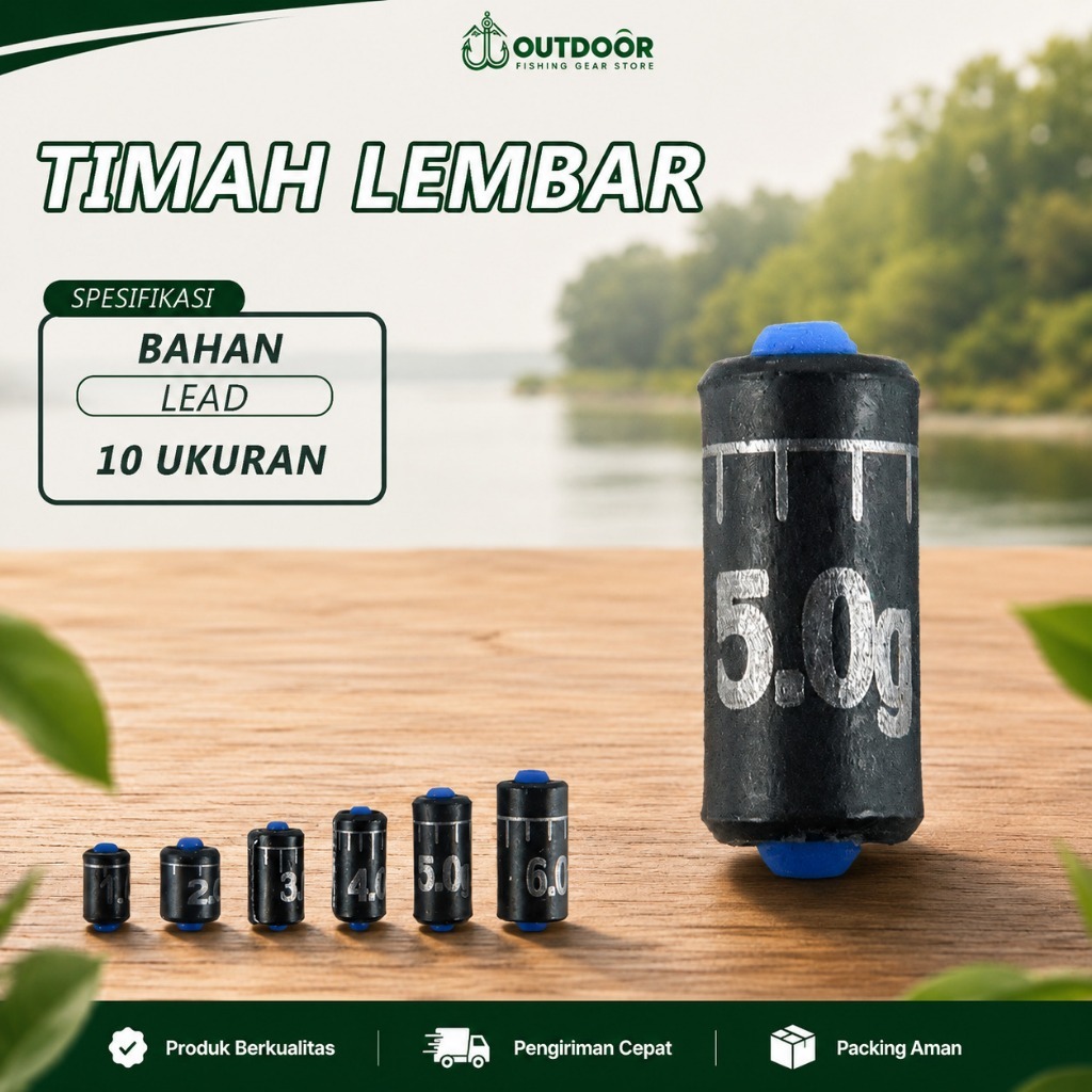 Timah Lembar Pancing Lead Pemberat Kail Fishing Sinker Timah Pancing - PJKDQZ5302