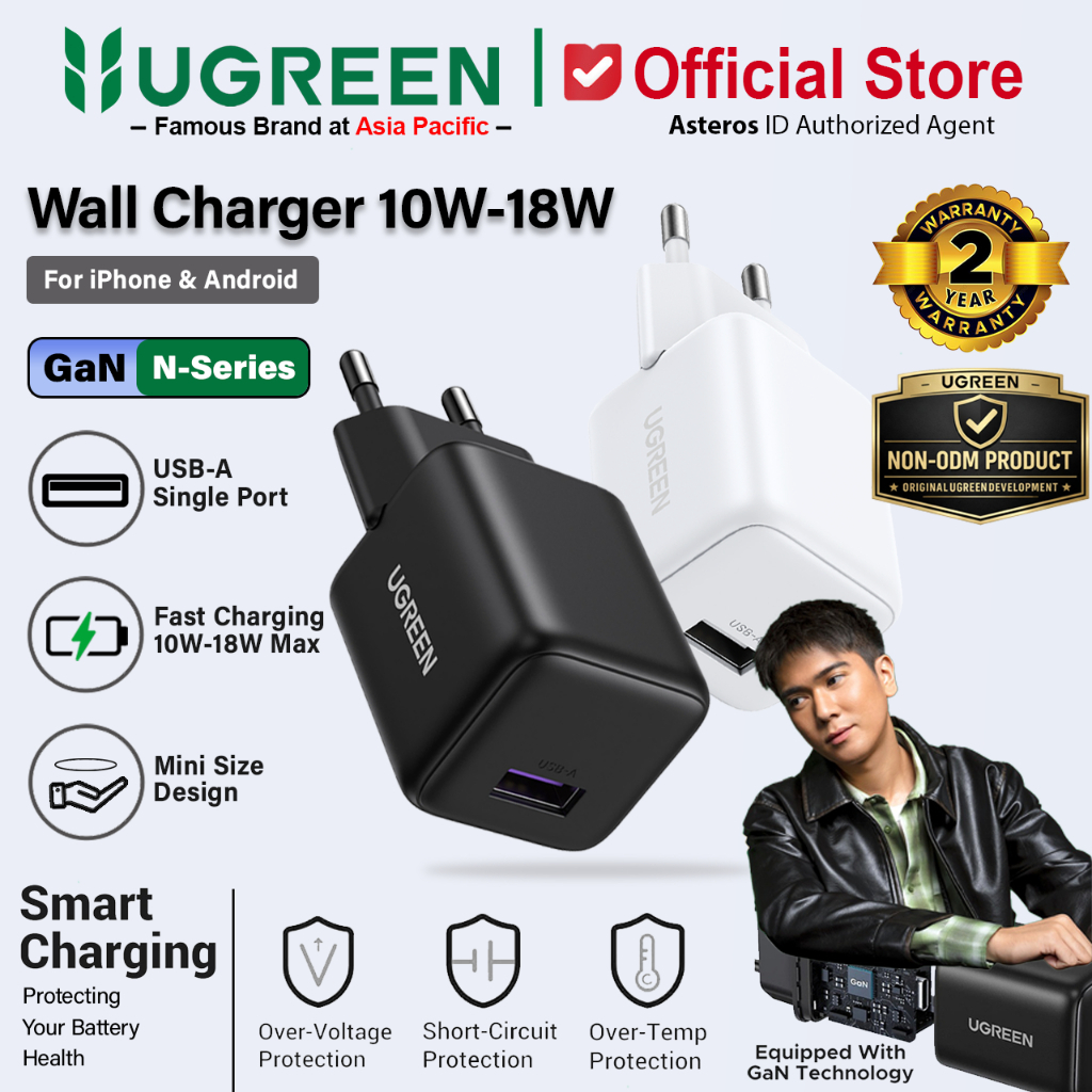 UGREEN Kepala Charger iPhone Android Fast Charging 18W USB QC 3.0