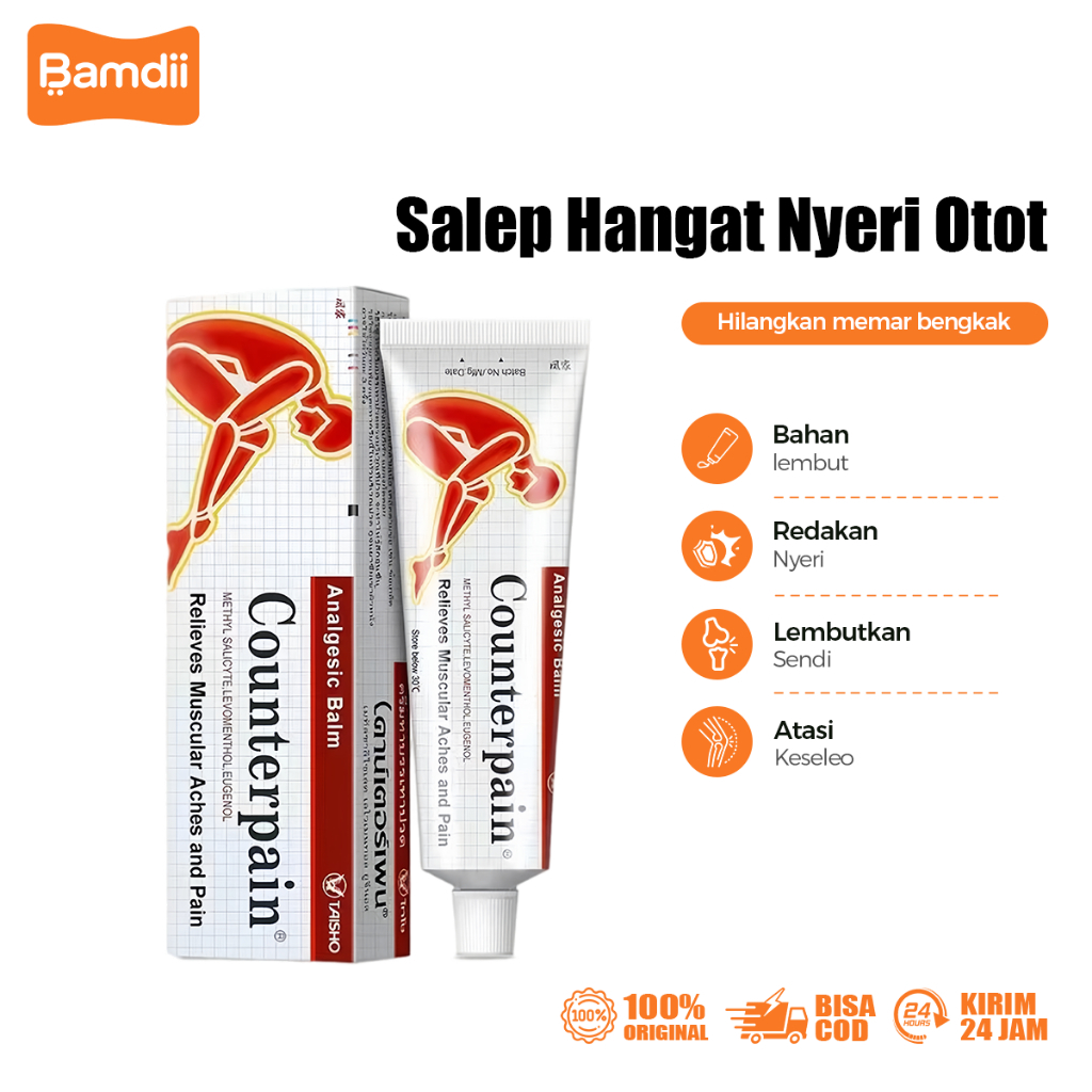 Taisho Counterpain Cream 120gr Thailand Krim Meredakan Nyeri Otot Sendi Encok Analgesic Balm Hot, EX