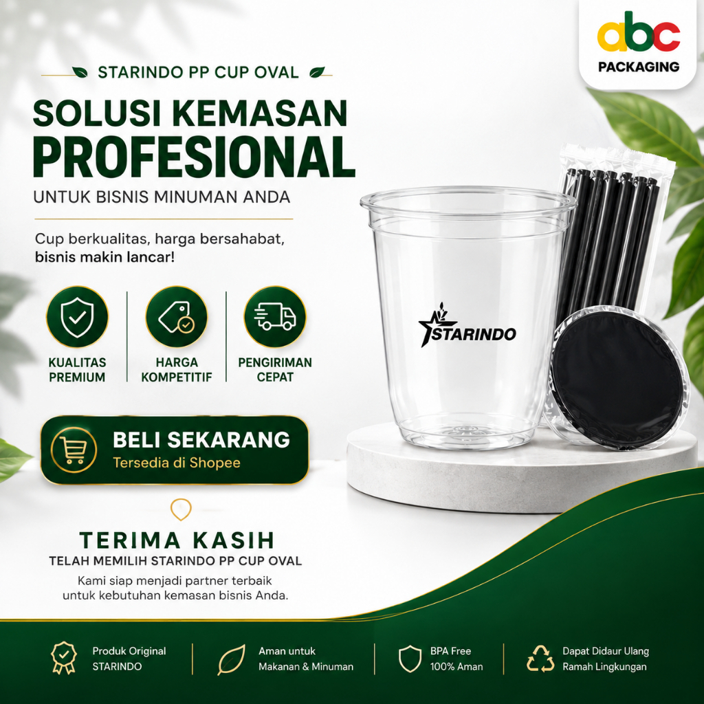 Cup Sablon Oval 14 Oz, 16 Oz, 18 Oz - Cup Oval - Starindo 8 gr
